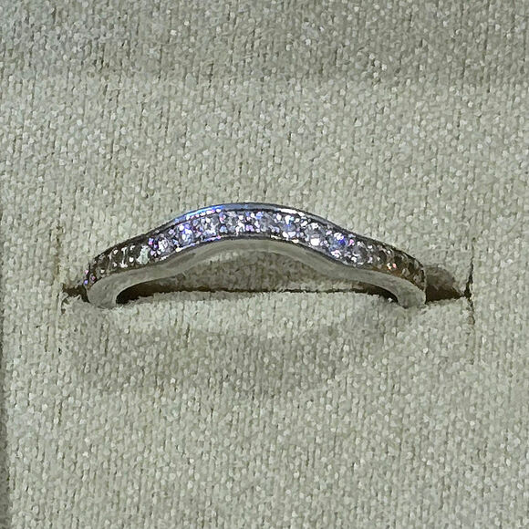 Diamonique Jewelry - Diamonique Sterling Silver with Clear CZs Size 9